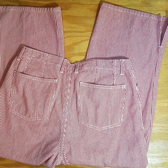 Vintage red and white striped wide leg Capri jeans - Picture 5 of 8
